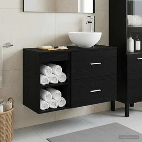 vidaXL Σετ Επίπλων Μπάνιου 2 pcs Μαύρη Δρυς Επεξεργασμένο Ξύλο