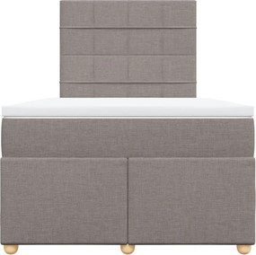 vidaXL Κρεβάτι Boxspring με Στρώμα Taupe 120x200 εκ. Υφασμάτινο