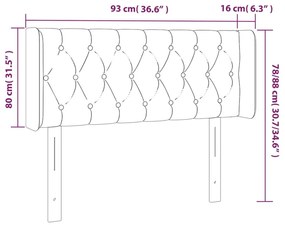 Κεφαλάρι με Πτερύγια Ανοιχτό Γκρι 93x16x78/88 εκ. Βελούδινο - Γκρι