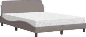 vidaXL Κρεβάτι με Στρώμα Dover Taupe 140x190 εκ. Υφασμάτινο