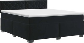 vidaXL Κρεβάτι box spring με στρώμα Μαύρο 180 x 200 cm Βελούδο