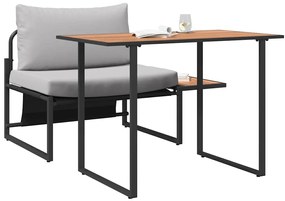 vidaXL Εξωτερική Καρέκλα Χάλυβα 2 pcs Ανοιχτό γκρι Ατσάλι