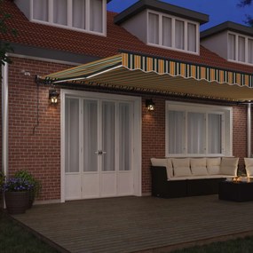 vidaXL Ηλεκτρική τέντα με LED και αισθητήρα 6 x 3 m