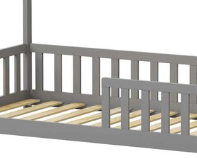Παιδικό κρεβάτι Callan τ.Montessori με κιγκλίδωμα pakoworld ξύλο πεύκου σε γκρι απόχρωση 90x190εκ