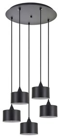 Φωτιστικό Οροφής Κρεμαστό Adept 77-9042 40x300cm 5xE27 60W Black Homelighting Metal