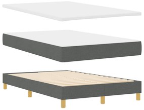vidaXL Κρεβάτι με Σπρινγκ και Μαξιλάρι & LED Σκούρο Γκρι 120x200 εκ Ύφασμα