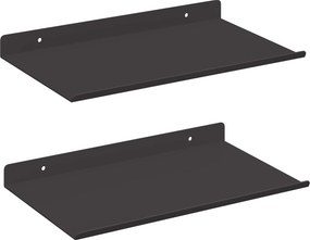 vidaXL Πλωτό ράφι 2 τμχ. Μαύρο 30 x 18 x 2,5 cm Ατσάλι