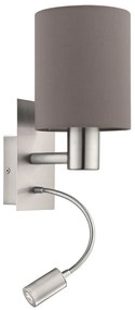 Φωτιστικό Τοίχου Pasteri 96481 Anthracite-Brown Eglo Metal, Fabric