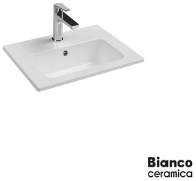 Bianco Ceramica Flat 36 Eπικαθήμενος Πορσελάνινος Νιπτήρας 50x36εκ Λευκό Γυαλιστερό