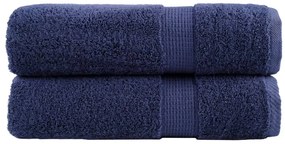 vidaXL Πετσέτες Μπάνιου Premium SOLUND 2 Τεμ Μπλε 100x150εκ 600γρ/μ²