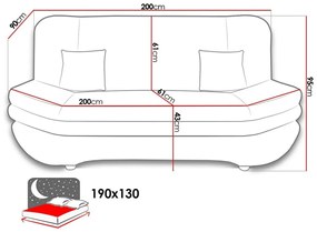 Καναπές κρεβάτι Comfivo 234, Αποθηκευτικός χώρος, 95x200x90cm, 59 kg, Πόδια: Πλαστική ύλη, Έπιπλα ήδη συναρμολογημένα | Epipla1.gr