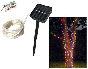 100 Χριστουγεννιάτικα Λαμπάκια LED Πολύχρωμα Ηλιακά σε Σειρά με Προγράμματα AN76805
