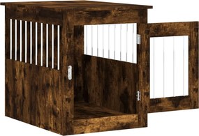 vidaXL Κλουβί Σκύλου Καπνιστή Δρυς 55x75x65 εκ. από Επεξεργ. Ξύλο