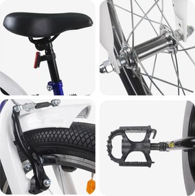 vidaXL Παιδικό Ποδήλατο 22 ίντσες για 7-12 ετών Μπλε Λευκό