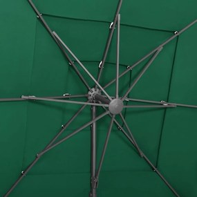 Ομπρέλα 4 Επιπέδων Πράσινη 250 x 250 εκ. με Ιστό Αλουμινίου - Πράσινο