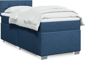 vidaXL Κρεβάτι Boxspring με Στρώμα Μπλε 80x200 εκ. Υφασμάτινο