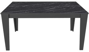 Τραπέζι Bud 875ZNA4637 145x85x75cm Marble Effect Black Μοριοσανίδα, Μελαμίνη