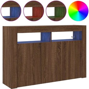 vidaXL Πλαϊνό γραφείο Καφέ δρυς 116 x 30 x 75 εκ. Επεξεργασμένο ξύλο