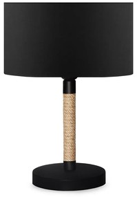 Φωτιστικό επιτραπέζιο Jean Megapap ύφασμα/σχοινί/χρώμιο χρώμα μαύρο/φυσικό 24x13x37εκ.