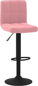 vidaXL Σκαμπό Μπαρ 2 τεμ. Ροζ Βελούδινα