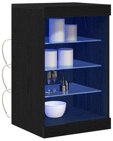 vidaXL Πλαϊνό γραφείο Μαύρη Οξυά 41 x 37 x 67 εκ Επεξεργασμένο ξύλο