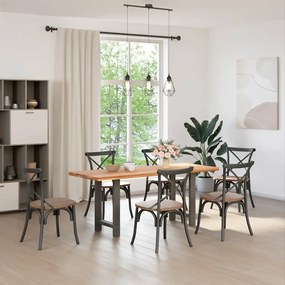 vidaXL Πόδια Τραπεζαρίας Ανθρακί 2 τεμ. 60x(72-73) εκ. Ατσάλι