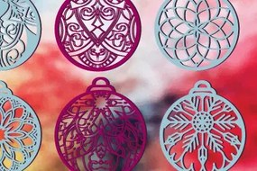 Σετ των 3 Intra απο ξύλο plywood 3mm-4mm πάχος Χριστουγεννιάτικο μπιχλιμπίδι Στολίδι 1106 Δίασταση 8x8 cm INTRAFABR-108359381