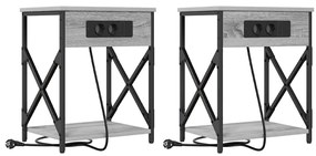 vidaXL Κομοδίνο 2 pcs Γκρι sonoma 41 x 31 x 51 εκ. Επεξεργασμένο ξύλο