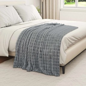 vidaXL Κουβέρτα Σκούρο Γκρι 150 x 130 εκ Μαλλί