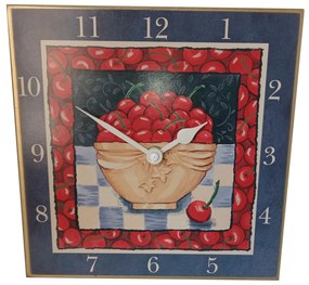 Ρολόι Τοίχου 20x20x1cmΞύλο Κεράσια Etoile SQC-001B