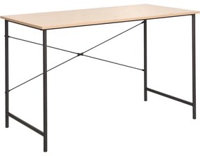 Γραφείο εργασίας Senzia pakoworld σε φυσική απόχρωση με μαύρο μέταλλο 120x60x75εκ