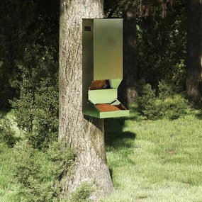 vidaXL Ταΐστρα ελαφιών Ασημί 28 x 30 x 80 εκ. Επικαλυμμένος Χάλυβας