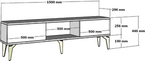 Stewehome Έπιπλο τηλεόρασης με τζάκι και ντουλάπι 150x29x44 cm