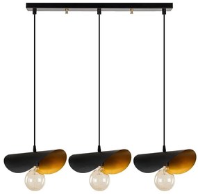 Φωτιστικό Οροφής - Ράγα Sivani 527ABY1823 80x17x106cm 3xE27 40W Black-Gold Opviq