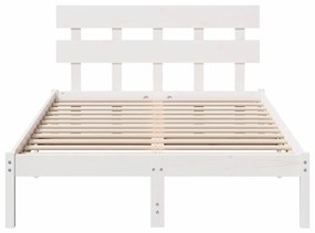 vidaXL Σκελετός Κρεβατιού Λευκό 120 x 190 cm Μασίφ ξύλο πεύκου