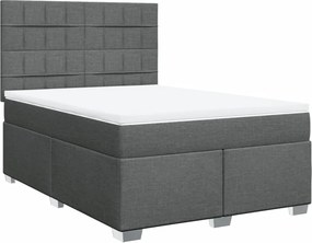 vidaXL Κρεβάτι Boxspring με Στρώμα Σκούρο Γκρι 160x200 εκ Υφασμάτινο