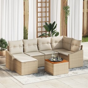 vidaXL Σαλονάκι Κήπου 7 pcs Beige, λευκό 55 x 55 x 37 εκ