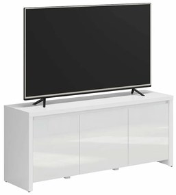 Τραπέζι Tv Boston ED104, Άσπρο, Γυαλιστερό λευκό, 143x71x32cm, 39 kg | Epipla1.gr
