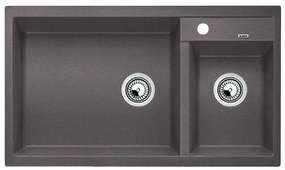 Blanco Metra 9 Rock Grey SILGRANIT™ PuraDur™ Γρανιτένιος Νεροχύτης Ένθετος με 2 Γούρνες 86x50cm