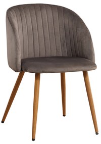 Καρέκλα ArteLibre KINGFISHER Σκούρο Γκρι Βελούδο/Μέταλλο/Ξύλο 54x55x83cm