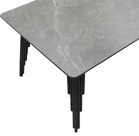 Τραπέζι σαλονιού Lifo pakoworld MDF ανθρακί cement-μαύρο 120x60x45εκ - MDF - 096-000027