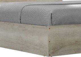 Κρεβάτι διπλό OLYMPUS pakoworld σε χρώμα castilo oak 140x200εκ