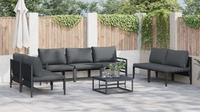 vidaXL Σετ Καναπέ Κήπου 7 pcs Ανθρακί Ατσάλι