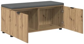 vidaXL Παγκάκι Χαλωρίου με μαξιλάρι Τεχνίτικη Δρυς 100 x 38 x 46 εκ