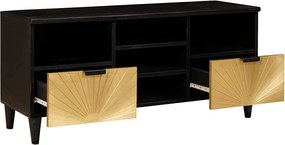 vidaXL Ντουλάπι TV Μαύρο και Χρυσό 100 x 33 x 46 εκ Επεξεργασμένο ξύλο