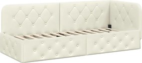 vidaXL Κρεβάτι Γωνίας Κρεμ 80 x 200 cm Βελούδο