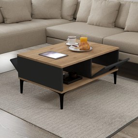 Τραπεζάκι Σαλονιού Sapphire Δρυς / Ανθρακί PAFLAMO 90x60x18