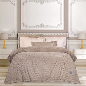 Κουβέρτα 3475 Fleece Taupe Greenwich Polo Club Υπέρδιπλo 220x240cm Πολυέστερ