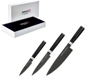 Μαχαίρια MO-V Stonewash SM-0220B Σε Κασετίνα (Σετ 3τμχ) Black Samura Stainless Steel