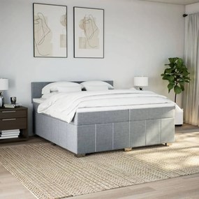 ΚΡΕΒΑΤΙ BOXSPRING ΜΕ ΣΤΡΩΜΑ ΑΝΟΙΧΤΟ ΓΚΡΙ 200X200 ΕΚ. ΥΦΑΣΜΑΤΙΝΟ 3289468